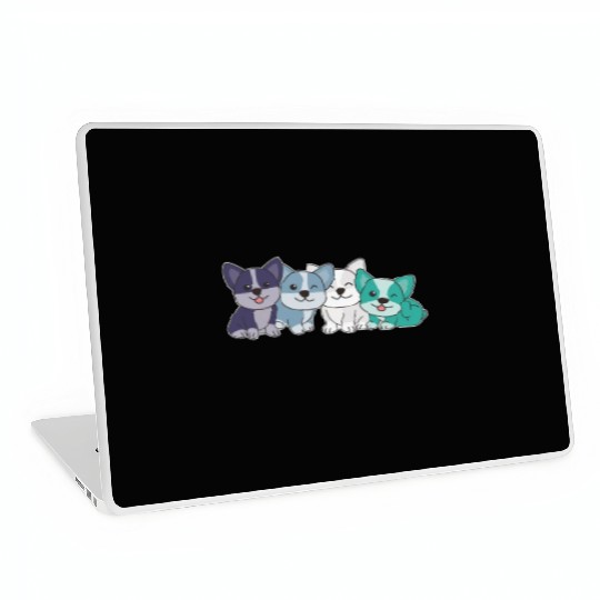 Oriented Aroace Flag Pride Lgbtq Cute Corgi Dogs Laptop Skins