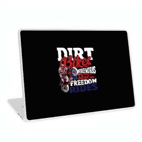 Dirt Bike American Flag Motocross Biker 4th of Laptop Skins