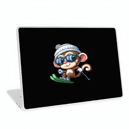 Monkey Chimpanzee Skier Skiing Laptop Skins