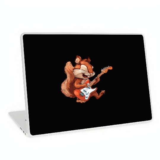 Rock Squirrel Guitarist Band Music Laptop Skins