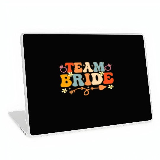 Team Bride Groovy Bridal Party Bachelorette Party Laptop Skins