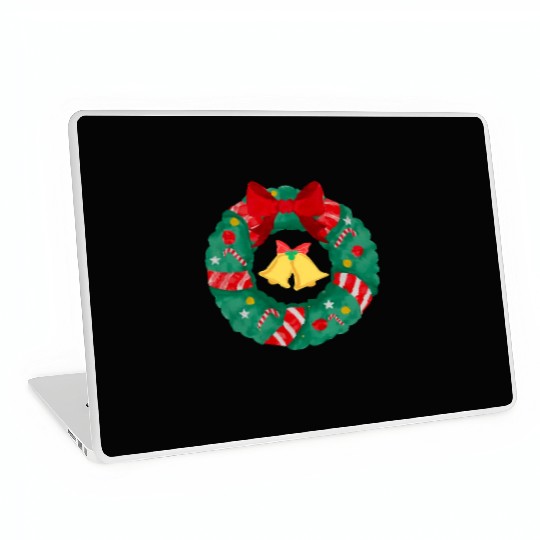 Christmas Wreath with Bells Laptop Skins