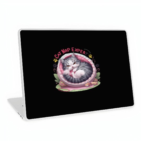 Cat Nap Expert - Funny Cat Outfit! Laptop Skins
