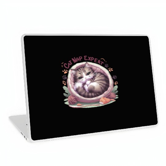 Cat Nap Expert - Funny Cat Outfit! Laptop Skins