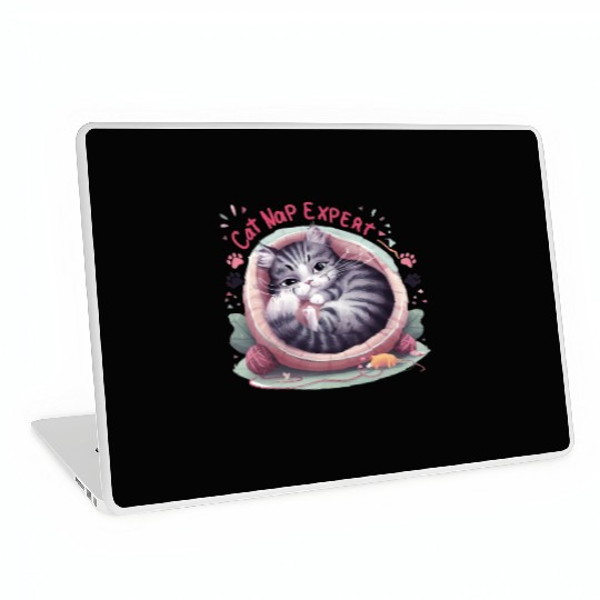 Cat Nap Expert - Funny Cat Outfit! Laptop Skins