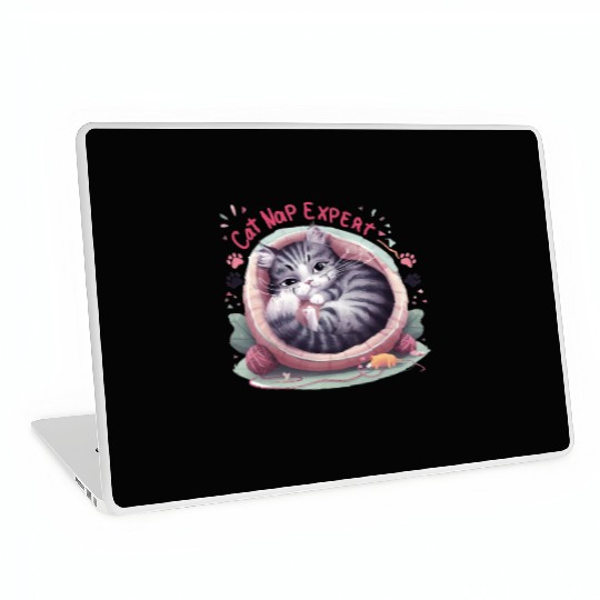 Cat Nap Expert - Funny Cat Outfit! Laptop Skins