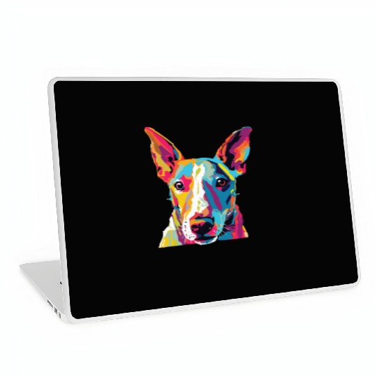 Watercolor Colorful Miniature Bull Terrier Laptop Skins