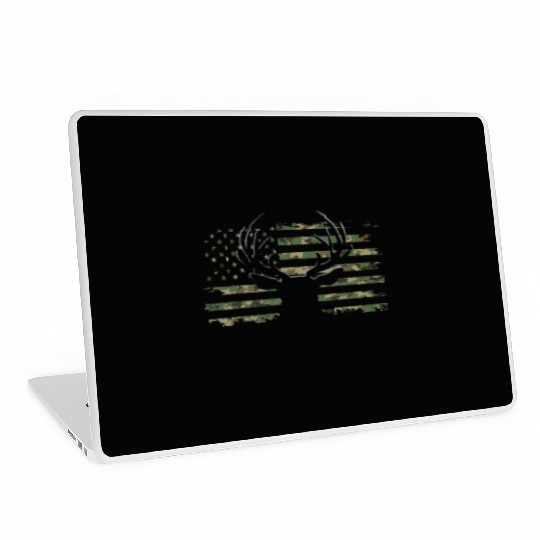 American Flag Camouflage Outdoor Antlers Deer Laptop Skins
