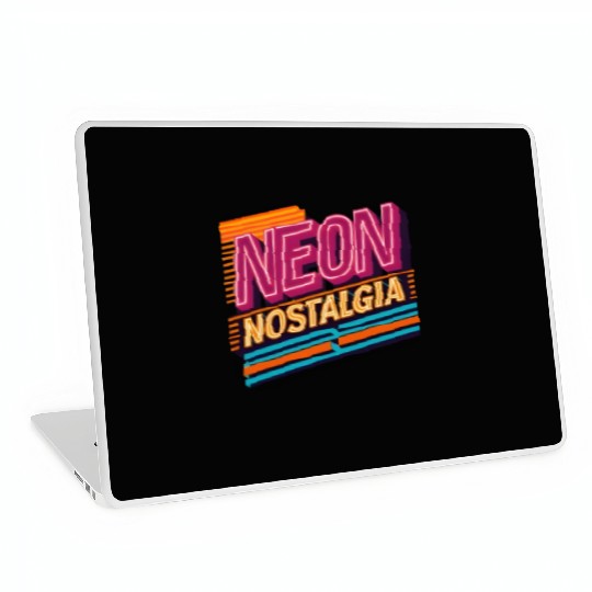 Neon Nostalgia: Pay homage to the retro neon aesth Laptop Skins