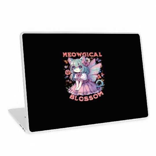 Meowgical Blossom Enchanting Fairycore Cat Fantasy Laptop Skins