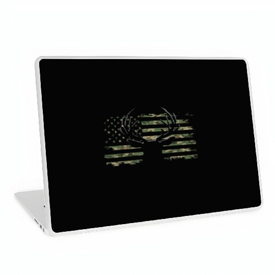 American Flag Camouflage Outdoor Antlers Deer Laptop Skins