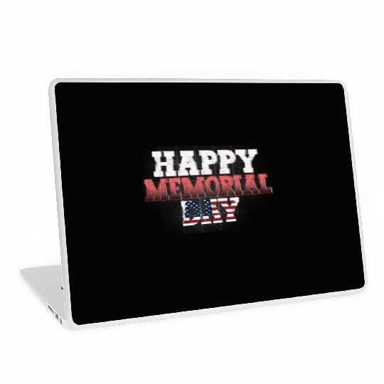 Patriotic Memorial Day Flag Design Laptop Skins