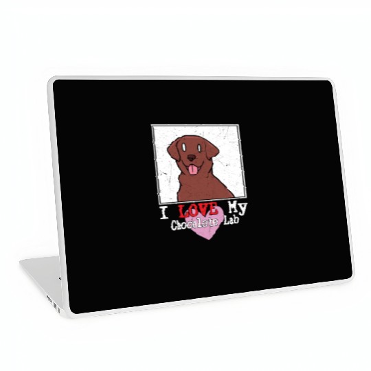I Love My Chocolate Lab Owner Labrador Retriever Laptop Skins