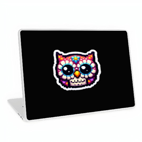 Cute Dead Sugar Owl , day of the dead owl Laptop Skins