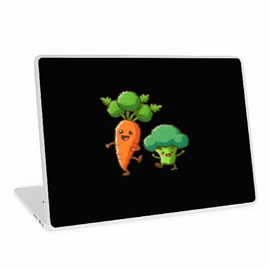 Carrot Dancing with Broccoli Laptop Skins