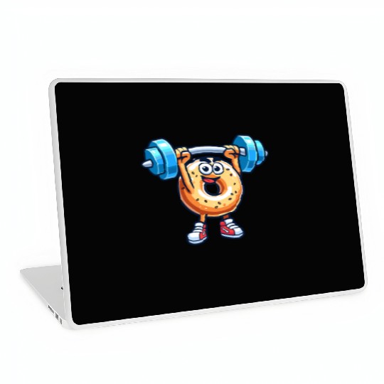 Fitness Gym Sport Bodybuilder Bodybuilding Bagel Laptop Skins