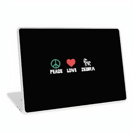 Peace Love Zebras Funny Stripes Animal Lover Pun Laptop Skins