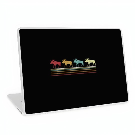 Retro Moose Lover Funny Moose Vintage Laptop Skins