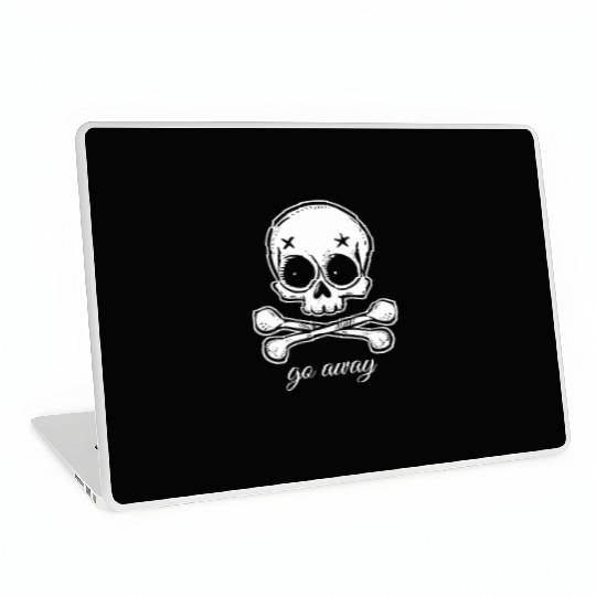 Go Away | Skull and Crossbones Laptop Skins