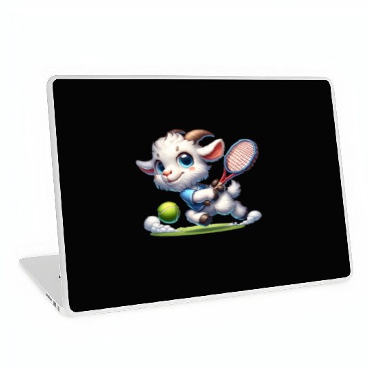 Goat Tennis Player Court Match Design Laptop Skins