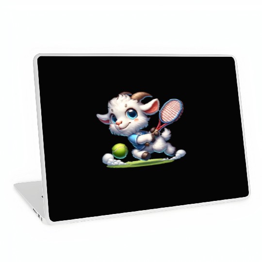 Goat Tennis Player Court Match Design Laptop Skins