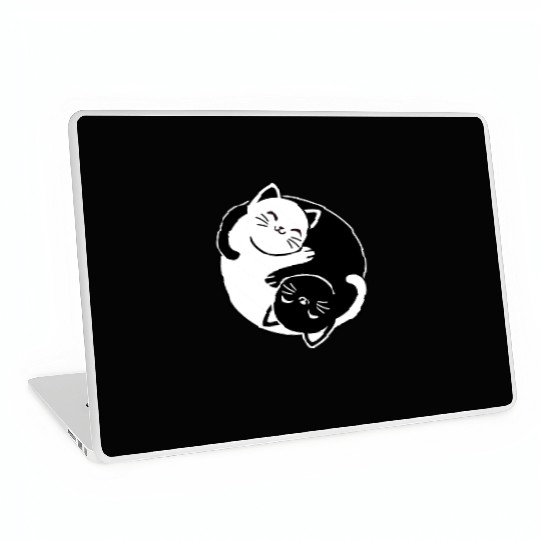 Yin and Yang Cats Laptop Skins