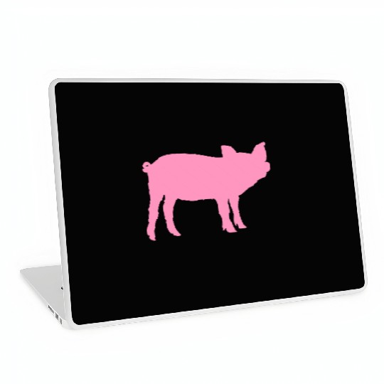 Pig Silhouette I Love pigs pink piggy piglet Laptop Skins