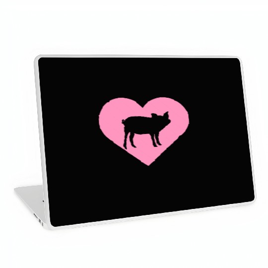 I Love Pigs pig heart piggy piglet silhouette Laptop Skins
