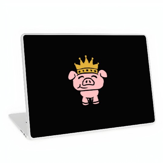 Pig King Queen Crown Prince Princess Piggy Piglet Laptop Skins