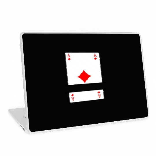 Playing card ace of diamonds with banner space Laptop Skins