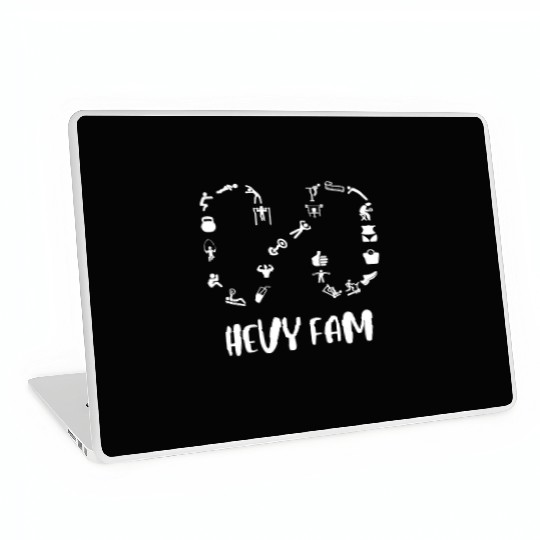 Hevy Fam: Workout Exercise Tracker App Family W/B Laptop Skins