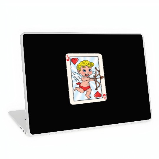 Playing card with cupid Laptop Skins