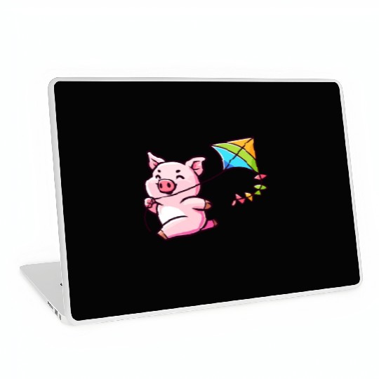 Playful Piglet: Kite-Flying Joy Laptop Skins