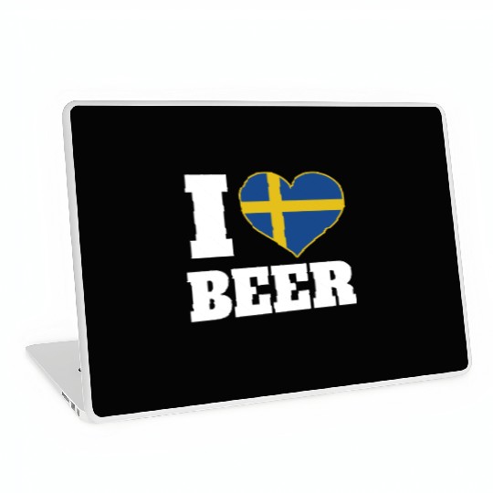 I Love Beer And Sweden Patriotic Expression Laptop Skins