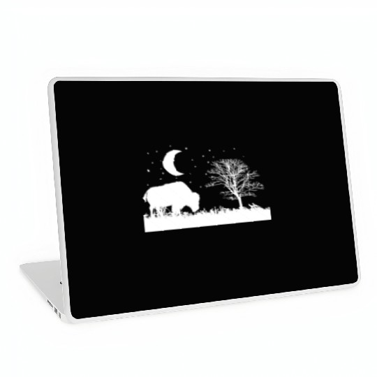 Bison eating Grass Animal Laptop Skins