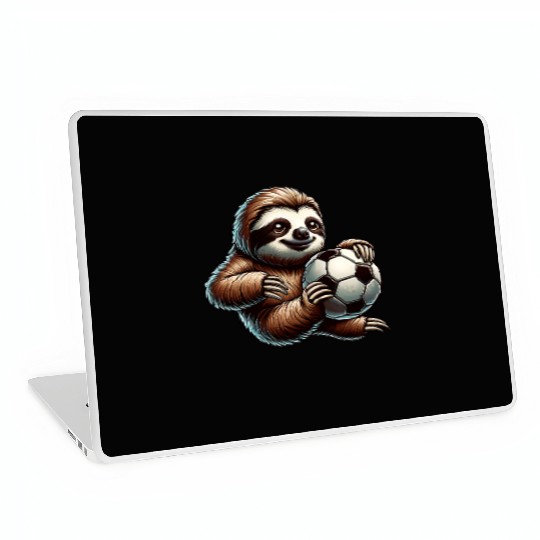 Sloth Soccer Player Cute Sports Ball Design Laptop Skins
