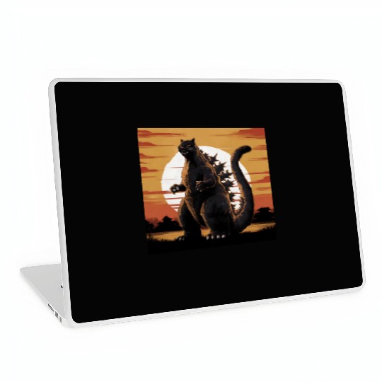 Catzilla Cat Japanese Art Funny Cat Gifts Laptop Skins