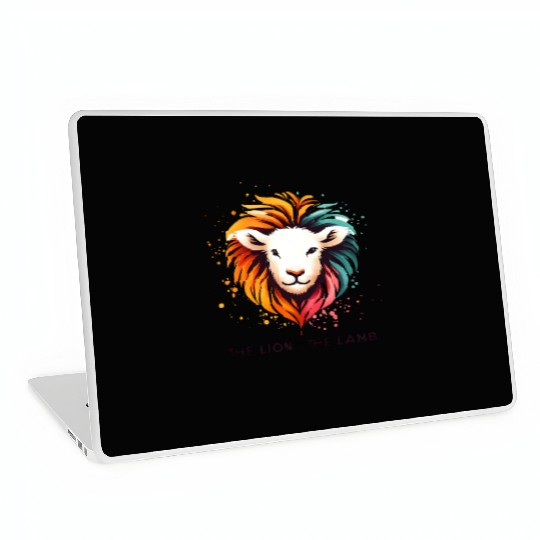 The Lion And The Lamb Abstract Art Design Laptop Skins