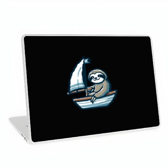 Summer sailing with sloth on dinghy Laptop Skins