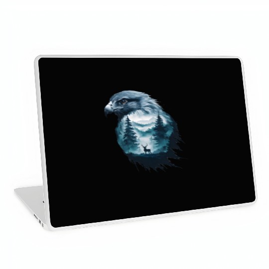 Majestic Eagle And Serene Wilderness Scene Laptop Skins