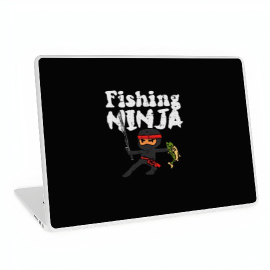 Fishing Ninja Fish Lover Toddler Youth Laptop Skins
