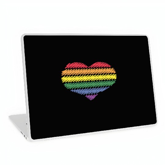 Rainbow Heart (Love / Scribble / 6s / PNG) Laptop Skins