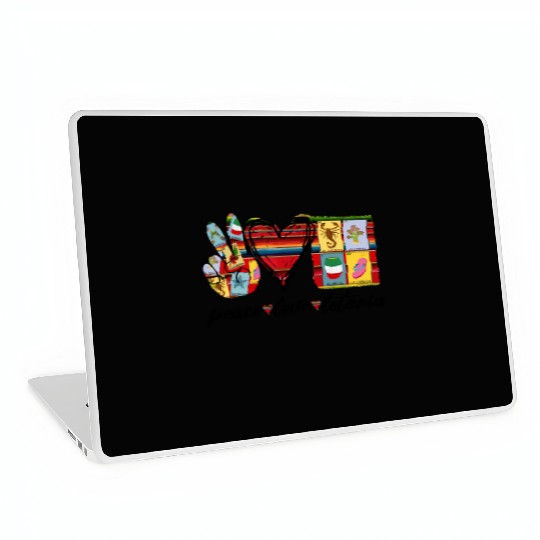 Peace Love Loteria Serape Mexican Bingo Card Laptop Skins