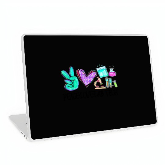 Peace Love Lab Tech Medical Laboratory Professiona Laptop Skins