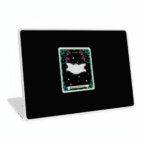 the moon cat Laptop Skins tarot card gift for mom and dad