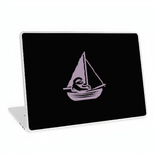 Summer sailing sloth silhouette cool Laptop Skins