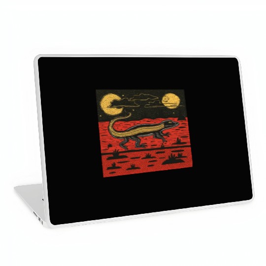 Giant Lizard Running Across The Australian Outback Laptop Skins