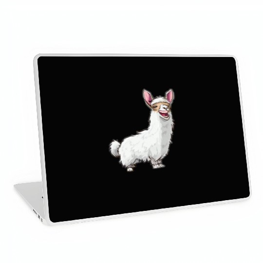 Smiling Llama With Bunny Ears Laptop Skins
