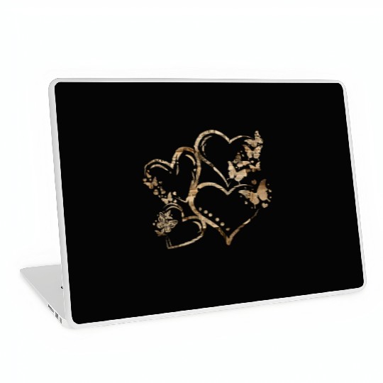 Gold Vintage Hearts Teacher Laptop Skins Vintage Laptop Skins