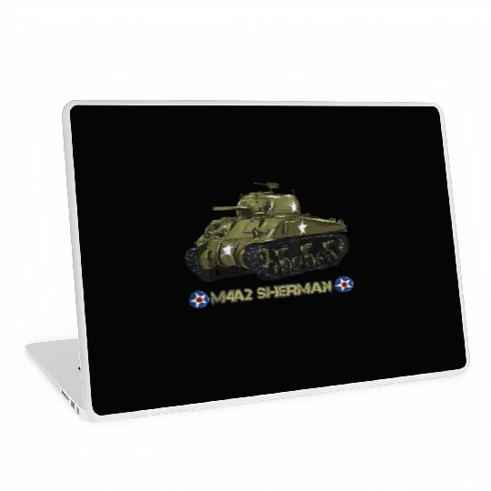 World War 2 American Tank M4A2 Sherman memorabilia Laptop Skins